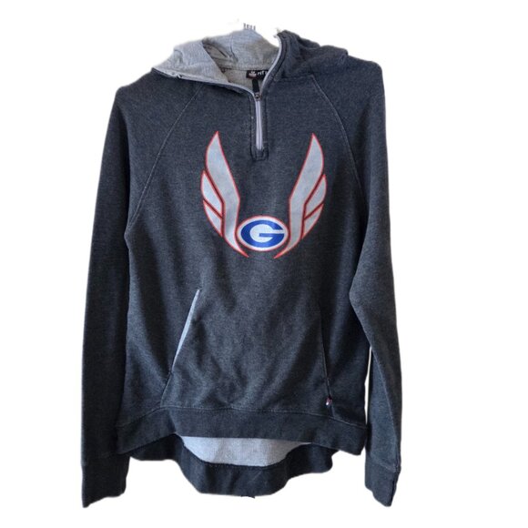 Badger Sports Women's Fit Flex Gray Logo 1/4" Zip Pocketed Hoodie - Picture 1 of 4
